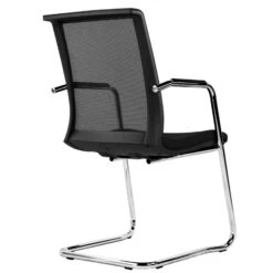 EVA Freischwinger | Netzrücken, Armlehnen, Stapelbar, Schwarz -Möbel Pro Verkauf Freischwinger Schwarz Stapelbar Besucherstuhl Konferenzstuhl Seminarstuhl Stuhl EVA 1
