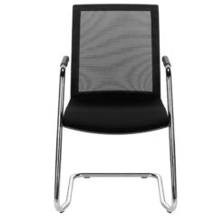 EVA Freischwinger | Netzrücken, Armlehnen, Stapelbar, Schwarz -Möbel Pro Verkauf Freischwinger Schwarz Stapelbar Besucherstuhl Konferenzstuhl Seminarstuhl Stuhl EVA 6