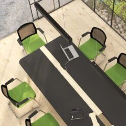 WIND Freischwinger | Netzrücken, Stapelbar, Polyesterbezug BERTA -Möbel Pro Verkauf Freischwinger WIND schwarzer Netzruecken Kunststoff Armlehnen und Rahmen in schwarz Polyesterbezug BERTA 2