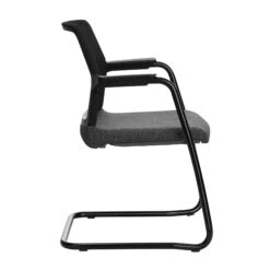 WIND Freischwinger | Netzrücken, Stapelbar, Wollbezüge VELITO / SYNERGY -Möbel Pro Verkauf Freischwinger WIND schwarzer Netzruecken Kunststoff Armlehnen und Rahmen in schwarz Wollbezuege VELITO SYNERGY 5