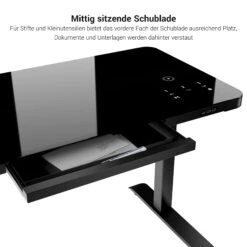 STATION Schreibtisch | 1150 X 590 Mm, Elektrisch Höhenverstellbar, Induktives Ladegerät, Glastischplatte, Schwarz -Möbel Pro Verkauf Hightech Schreibtisch STATION 115 x 59 cm hoehenverstellbar induktives Ladegeraet Glastischplatte Schwarz Gamingtisch Handycharger 10