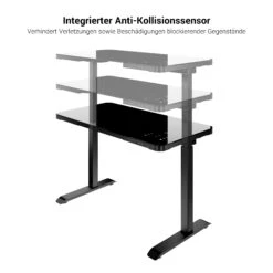 STATION Schreibtisch | 1150 X 590 Mm, Elektrisch Höhenverstellbar, Induktives Ladegerät, Glastischplatte, Schwarz -Möbel Pro Verkauf Hightech Schreibtisch STATION 115 x 59 cm hoehenverstellbar induktives Ladegeraet Glastischplatte Schwarz Gamingtisch Handycharger 11