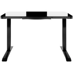 STATION Schreibtisch | 1150 X 590 Mm, Elektrisch Höhenverstellbar, Induktives Ladegerät, Glastischplatte, Schwarz -Möbel Pro Verkauf Hightech Schreibtisch STATION 115 x 59 cm hoehenverstellbar induktives Ladegeraet Glastischplatte Schwarz Gamingtisch Handycharger 3