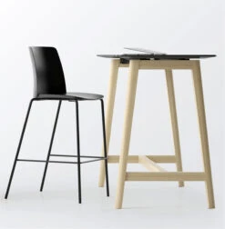 POLYTONE-L Hochstuhl -Möbel Pro Verkauf Hochstuhl POLYTONE L Sitz aus Polypropylen Kunststoff Pulverbeschichtetes Kufengestell Farbe waehlbar 51