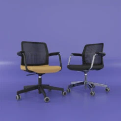 WIND Drehstuhl Rollbar | Höhenverstellbar, Netzrücken, Polyesterbezug BERTA