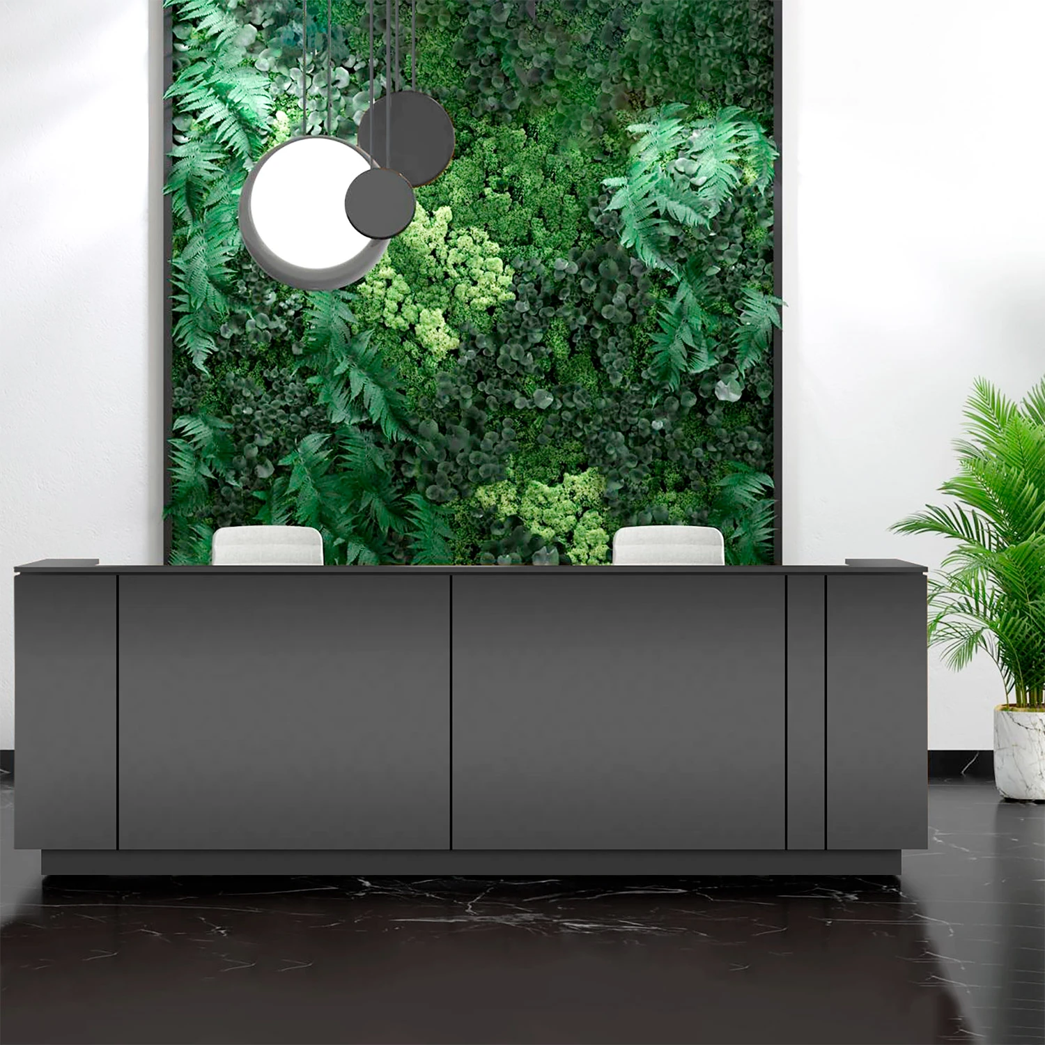 ICE Empfangstheke | 3214 X 1022 Mm, Anthrazit 3 ICE Empfangstheke | 3214 X 1022 Mm, Anthrazit