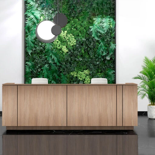 ICE Empfangstheke | 3214 X 1022 Mm, Bernsteineiche -Möbel Pro Verkauf ICE Empfangstheke Bernsteineiche 321 Zentimeter Theke Empfang Rezeption Empfangstisch