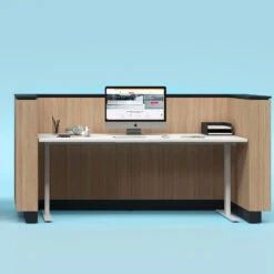 ICE Empfangstheke | 2204 X 1022 Mm, Esche Furnier -Möbel Pro Verkauf ICE Empfangstheke Esche Furnier 220 Zentimeter Theke Empfang Rezeption Empfangstisch 9