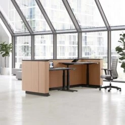 ICE Empfangstheke | 2204 X 1022 Mm, Nussbaum -Möbel Pro Verkauf ICE Empfangstheke Nussbaum Glatt 2 2 Meter Theke Empfang Rezeption Empfangstisch 11