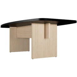 BRALCO SILE Konferenztisch | Bootsform, 2400 - 4200 Mm (6 - 16 Personen), Kabelschacht Optional, Schwarz -Möbel Pro Verkauf Italienischer Designer Konferenztisch BRALCO SILE Bootsform 240 420 cm 6 16 Personen Wangengestell Schwarz Designertisch Cheftisch Besprechungstisch Meeting 3