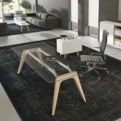 BRALCO RAIL Schreibtisch | 1800 - 2400 Mm | Glas-Tischplatte, Eiche-Massivholz-Gestell -Möbel Pro Verkauf Italienischer Designer Schreibtisch BRALCO RAIL Glas Tischplatte Eiche Massivholz Gestell Groesse und Gestellfarbe waehlbar Konferenztisch Glastisch Besprechungstisch Bespre 21