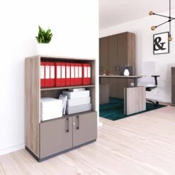 CHOICE Kombischrank | 3 OH, 800 X 1115 Mm, Nordeiche Grau / Cubanitgrau