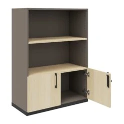 CHOICE Kombischrank | 3 OH, 800 X 1115 Mm, Cubanitgrau / Sandesche -Möbel Pro Verkauf Kombischrank CHOICE abschliessbar 3 OH 80 x 111 5 cm Schrank Bueroschrank Fluegeltuerenschrank Regal Sandesche Cubanitgrau 1