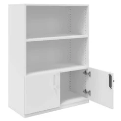 Möbel Pro Verkauf -Möbel Pro Verkauf Kombischrank CHOICE abschliessbar 3 OH 80 x 111 5 cm Schrank Bueroschrank Fluegeltuerenschrank Regal Weiss 1