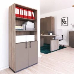 CHOICE Kombischrank | 5 OH, 800 X 1820 Mm, Nordeiche Grau / Cubanitgrau