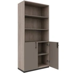 Möbel Pro Verkauf -Möbel Pro Verkauf Kombischrank CHOICE abschliessbar 5 OH 80 x 182 cm Schrank Bueroschrank Fluegeltuerenschrank Regal Cubanitgrau Nordeiche grau 1
