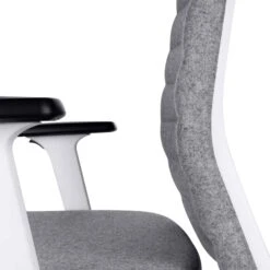 WIND Bürodrehstuhl | Vollpolster, Lordosenstütze, Wollbezug VELITO Hellgrau Meliert -Möbel Pro Verkauf Komfortabler Vollpolster Buerodrehstuhl WIND 3D Armlehnen Lendenwirbelstuetze Bezug Wollfilz Polyester Mix VELITO Hellgrau meliert 9