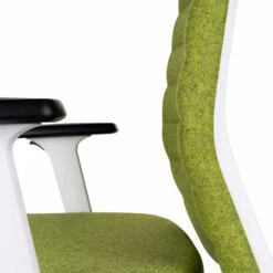 WIND Bürodrehstuhl | Vollpolster, Lordosenstütze, Wollbezug VELITO Hellgrün Meliert -Möbel Pro Verkauf Komfortabler Vollpolster Buerodrehstuhl WIND 3D Armlehnen Lendenwirbelstuetze Bezug Wollfilz Polyester Mix VELITO Hellgruen meliert 9