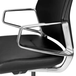 ARICO-E1 Konferenzstuhl | Drehbar, 4-Fuß-Aluminiumkreuz, Schwarz -Möbel Pro Verkauf Konferenzdrehstuhl ARICO E1 Antirutsch Kunstlederbezug Aluminiumdetails Wippmechanik Kunststoffgleiter Schwarz 16