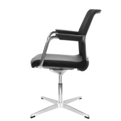 WIND Konferenzstuhl | 4-Stern-Kreuz, Netzrücken, Polyesterbezug BERTA 33 WIND Konferenzstuhl | 4-Stern-Kreuz, Netzrücken, Polyesterbezug BERTA -Möbel Pro Verkauf Konferenzstuhl WIND 4 Stern Kreuz aus poliertem Aluminium schwarzer Netzruecken Kunststoff Armlehnen Polyesterbezug BERTA 8