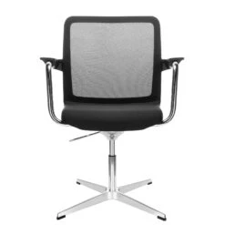 WIND Konferenzstuhl | 4-Stern-Kreuz, Netzrücken, Polyesterbezug LUCIA 21 WIND Konferenzstuhl | 4-Stern-Kreuz, Netzrücken, Polyesterbezug LUCIA -Möbel Pro Verkauf Konferenzstuhl WIND 4 Stern Kreuz aus poliertem Aluminium schwarzer Netzruecken Kunststoff Armlehnen Polyesterbezug LUCIA 2