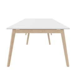 NOVA WOOD Konferenztisch | Massivholz-Gestell, 2400 X 1200 Mm, Weiß -Möbel Pro Verkauf Konferenztisch NOVA Wood 240 x 120 cm Weiss Holz Meeting Buerotisch 3