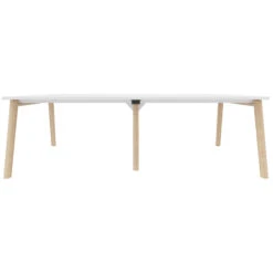 NOVA WOOD Konferenztisch | Massivholz-Gestell, 2400 X 1200 Mm, Weiß -Möbel Pro Verkauf Konferenztisch NOVA Wood 240 x 120 cm Weiss Holz Meeting Buerotisch 4