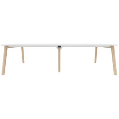 NOVA WOOD Konferenztisch | Massivholz-Gestell, 2800 X 1200 Mm, Weiß -Möbel Pro Verkauf Konferenztisch NOVA Wood 280 x 120 cm Weiss Holz Meeting Buerotisch 2