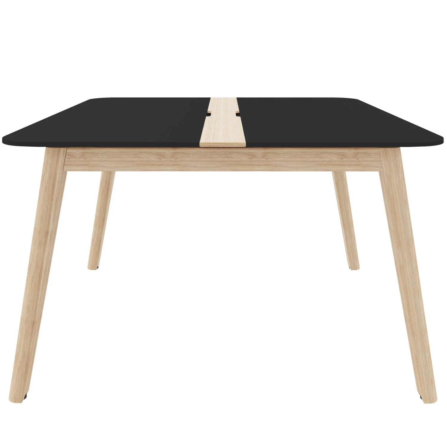 NOVA WOOD Konferenztisch | Elektrifiziert, Massivholz-Gestell, 1200 X 1200 Mm, HPL FENIX Schwarz 5 NOVA WOOD Konferenztisch | Elektrifiziert, Massivholz-Gestell, 1200 X 1200 Mm, HPL FENIX Schwarz – Bild 3