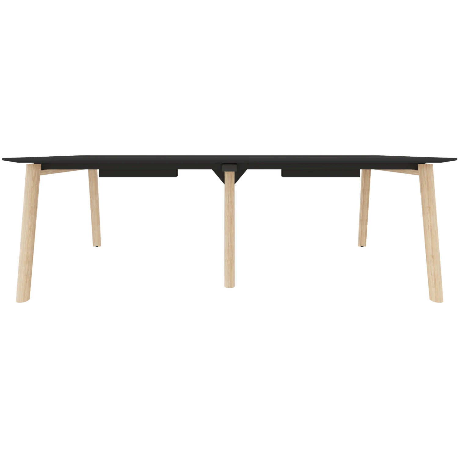 NOVA WOOD Konferenztisch | Elektrifiziert, Massivholz-Gestell, 2400 X 1200 Mm, HPL FENIX Schwarz 7 NOVA WOOD Konferenztisch | Elektrifiziert, Massivholz-Gestell, 2400 X 1200 Mm, HPL FENIX Schwarz – Bild 5