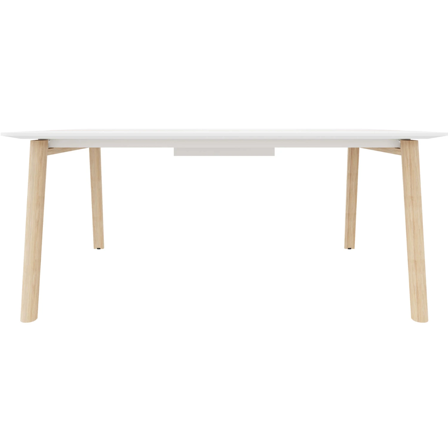 NOVA WOOD Konferenztisch | Elektrifiziert, Massivholz-Gestell, 1800 X 1200 Mm, HPL Weiß 4 NOVA WOOD Konferenztisch | Elektrifiziert, Massivholz-Gestell, 1800 X 1200 Mm, HPL Weiß – Bild 2