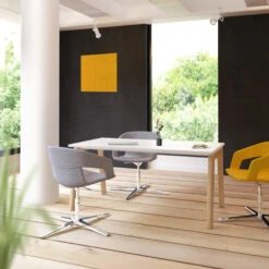 TWIST&SIT Lounge-Sessel | 4-Fuß-Kreuz, Höhenverstellbar, Wollbezug VELITO