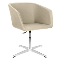 MEG Lounge-Sessel | 4-Fuß-Kreuz, Höhenverstellbar, Polyesterbezug LUCIA