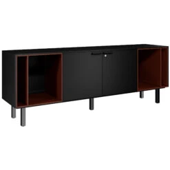 BRALCO SILE Lowboard | 1 OH, 2025 X 740 Mm, Schwarz -Möbel Pro Verkauf Lowboard BRALCO SILE 1 OH 203 x 74 cm Sideboard Konsole Schwarz Sideboard Kommode Schrank Konsole 18
