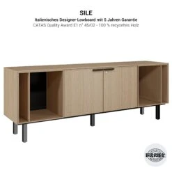 BRALCO SILE Lowboard | 1 OH, 2025 X 740 Mm, Schwarz -Möbel Pro Verkauf Lowboard BRALCO SILE 1 OH 203 x 74 cm Sideboard Konsole Schwarz Sideboard Kommode Schrank Konsole 27