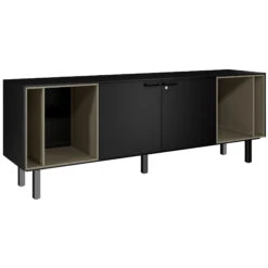BRALCO SILE Lowboard | 1 OH, 2025 X 740 Mm, Schwarz -Möbel Pro Verkauf Lowboard BRALCO SILE 1 OH 203 x 74 cm Sideboard Konsole Schwarz Sideboard Kommode Schrank Konsole 3