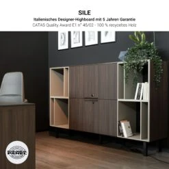 BRALCO SILE Highboard | 2 OH, 2025 X 1250 Mm, Nussbaum -Möbel Pro Verkauf Lowboard BRALCO SILE 2 OH 203 x 125 cm Sideboard Kommode Fluegeltueren Nussbaum Sideboard Kommode Schrank Konsole Anrichte 15