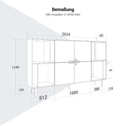 BRALCO SILE Highboard | 2 OH, 2025 X 1250 Mm, Nussbaum -Möbel Pro Verkauf Lowboard BRALCO SILE 2 OH 203 x 125 cm Sideboard Kommode Fluegeltueren Nussbaum Sideboard Kommode Schrank Konsole Anrichte 21