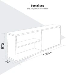 NOVA Lowboard | 1,5 OH, 1382 X 570 Mm, Cubanitgrau -Möbel Pro Verkauf Lowboard NOVA Executive Sideboard Aktenaufbewahrung Schiebetuerenschrank 1 5 OH BxTxH 138 2 x 35 x 57 cm Cubanitgrau Schiebetuerenschrank Sideboard Kommode Aktenaufbewahrun 5