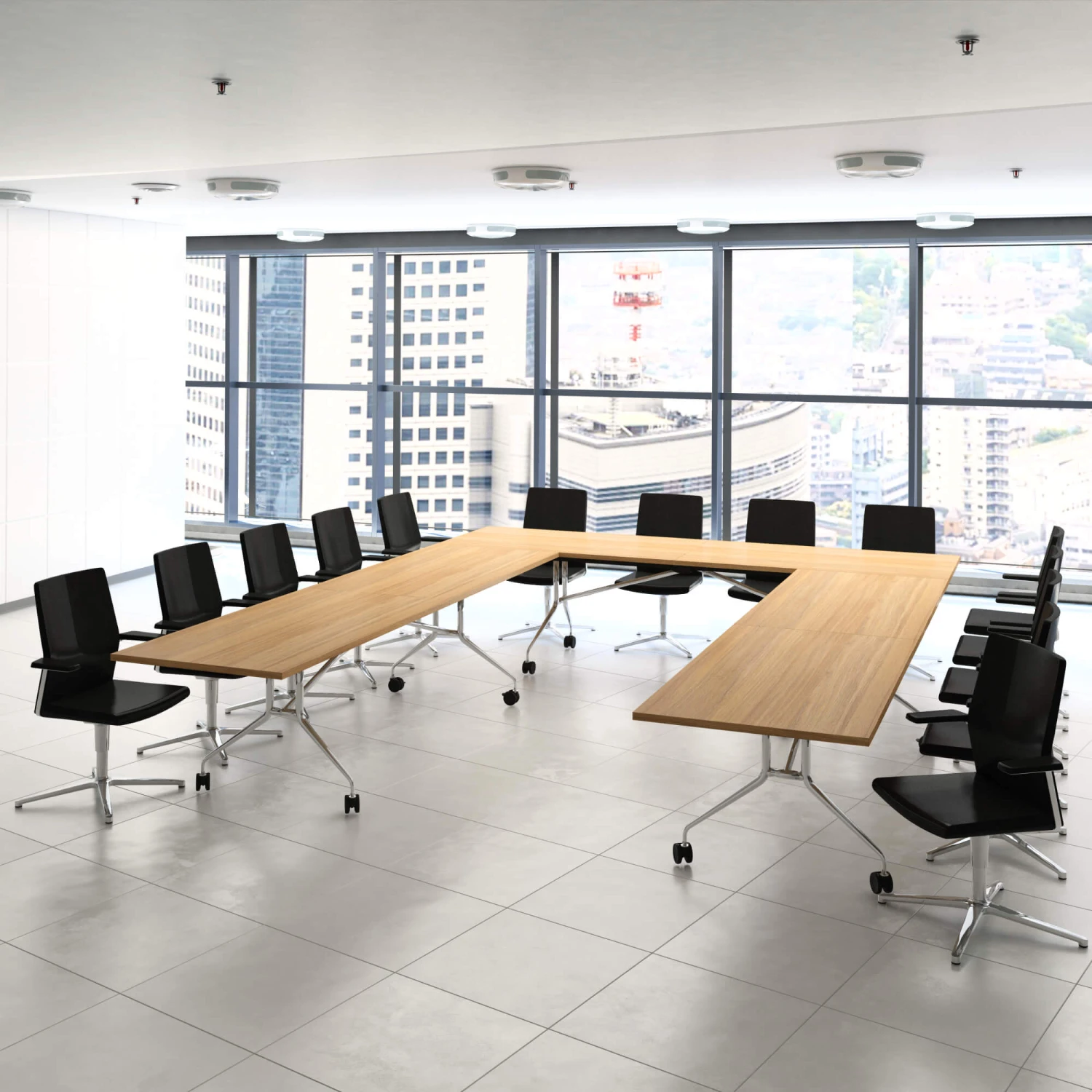 LIBRO Konferenztisch | Faltbar, Rollbar, 2800 X 1000 Mm, Bernsteineiche 3 LIBRO Konferenztisch | Faltbar, Rollbar, 2800 X 1000 Mm, Bernsteineiche