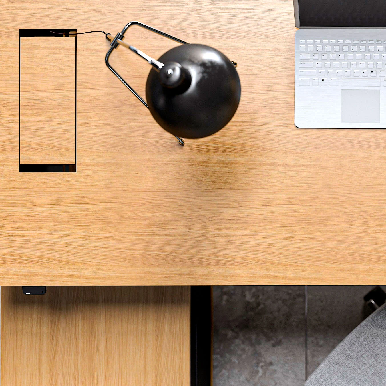 MOTION 2 Motoren-Schreibtisch Mit Sideboard | Elektrisch Höhenverstellbar, 2000 X 1800 Mm, Ahorn Furnier 12 MOTION 2 Motoren-Schreibtisch Mit Sideboard | Elektrisch Höhenverstellbar, 2000 X 1800 Mm, Ahorn Furnier – Bild 10