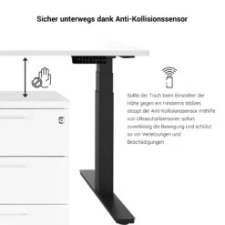 TELDRA Motortisch-Gestell | 1200 - 1800 Mm, Elektrisch Höhenverstellbar, Silber -Möbel Pro Verkauf Motor Tischgestell TELDRA Motortisch 2 Motoren 120 180 cm Breite Silber elektrisch hoehenverstellbar 4