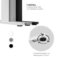 TELDRA Motortisch-Gestell | 1200 - 1800 Mm, Elektrisch Höhenverstellbar, Weiß 13 TELDRA Motortisch-Gestell | 1200 - 1800 Mm, Elektrisch Höhenverstellbar, Weiß -Möbel Pro Verkauf Motor Tischgestell TELDRA Motortisch 2 Motoren 120 180 cm Breite Weiss elektrisch hoehenverstellbar 3