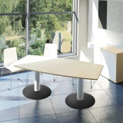 OPTIMA Konferenztisch | Bootsform, 1800 X 1000 Mm (6 - 8 Personen), Ahorn