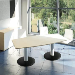 OPTIMA Konferenztisch | Bootsform, 2000 X 1000 Mm (6 - 8 Personen), Ahorn