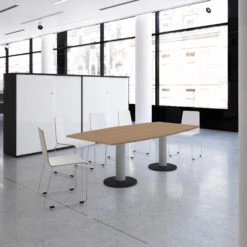 OPTIMA Konferenztisch | Bootsform, 2000 X 1000 Mm (6 - 8 Personen), Bernsteineiche