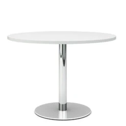OPTIMA Besprechungstisch | Rund, Gestell Chrom, Ø 1000 Mm, Weiß -Möbel Pro Verkauf OPTIMA runder Besprechungstisch Esstisch Kuechentisch