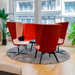 TWIST&SIT Ohrensessel | Massivholz-Gestell, Wollbezug SYNERGY -Möbel Pro Verkauf Ohrensessel TWISTundSIT 4 Fussgestell aus Echtholz SYNERGY Loungestuhl Loungesessel 22