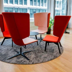 TWIST&SIT Ohrensessel | Massivholz-Gestell, Wollbezug SYNERGY -Möbel Pro Verkauf Ohrensessel TWISTundSIT 4 Fussgestell aus Echtholz SYNERGY Loungestuhl Loungesessel 23