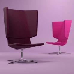 TWIST&SIT Ohrensessel | 4-Fuß-Kreuz, Höhenverstellbar, Wollbezug VELITO